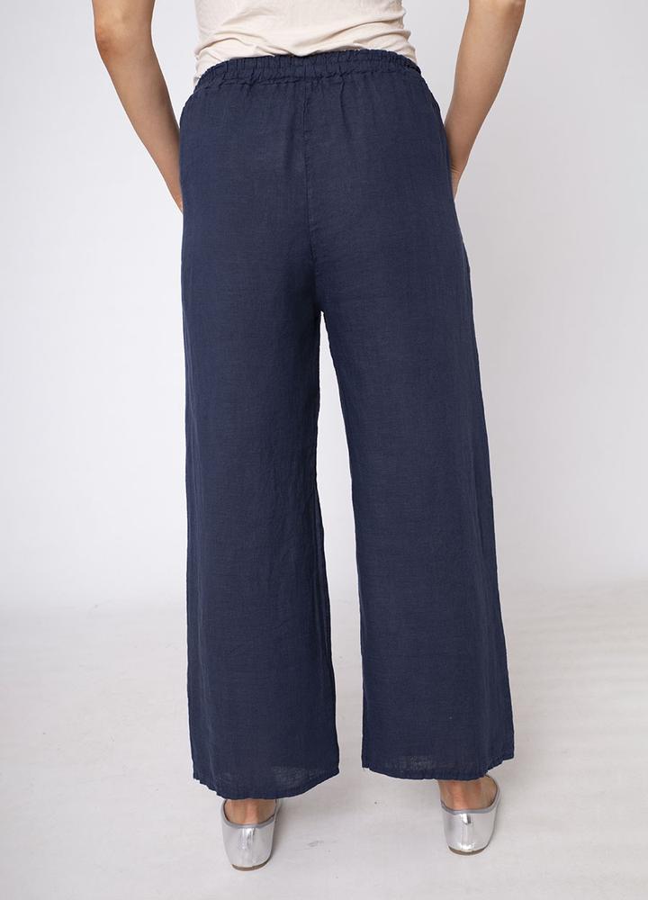 Stretch Waist Linen Trouser