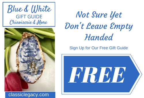 Not sure yet. Get our free guide on blue and white gifts & decor