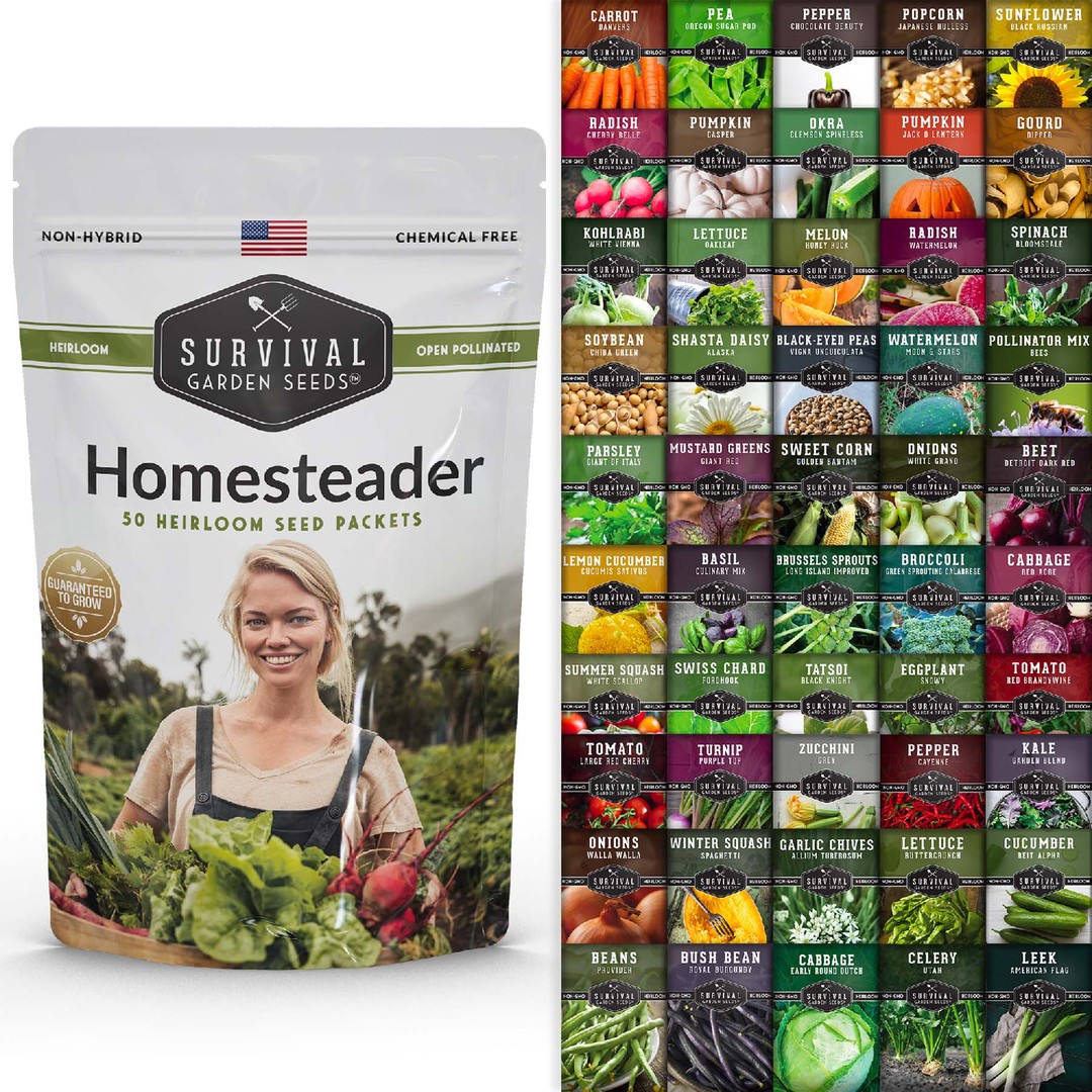 Homesteader Heirloom Seed Collection - 50 seed packets