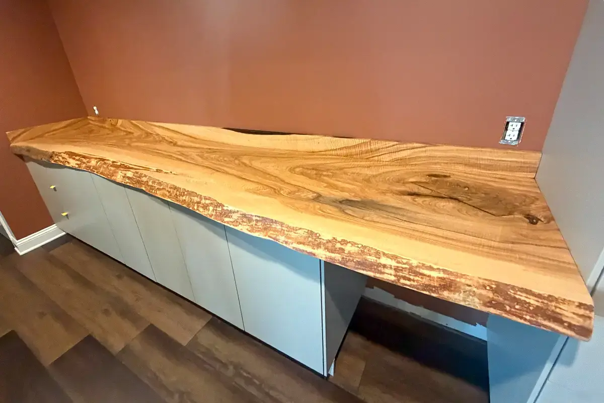 Live Edge Ash Wood Counter Top