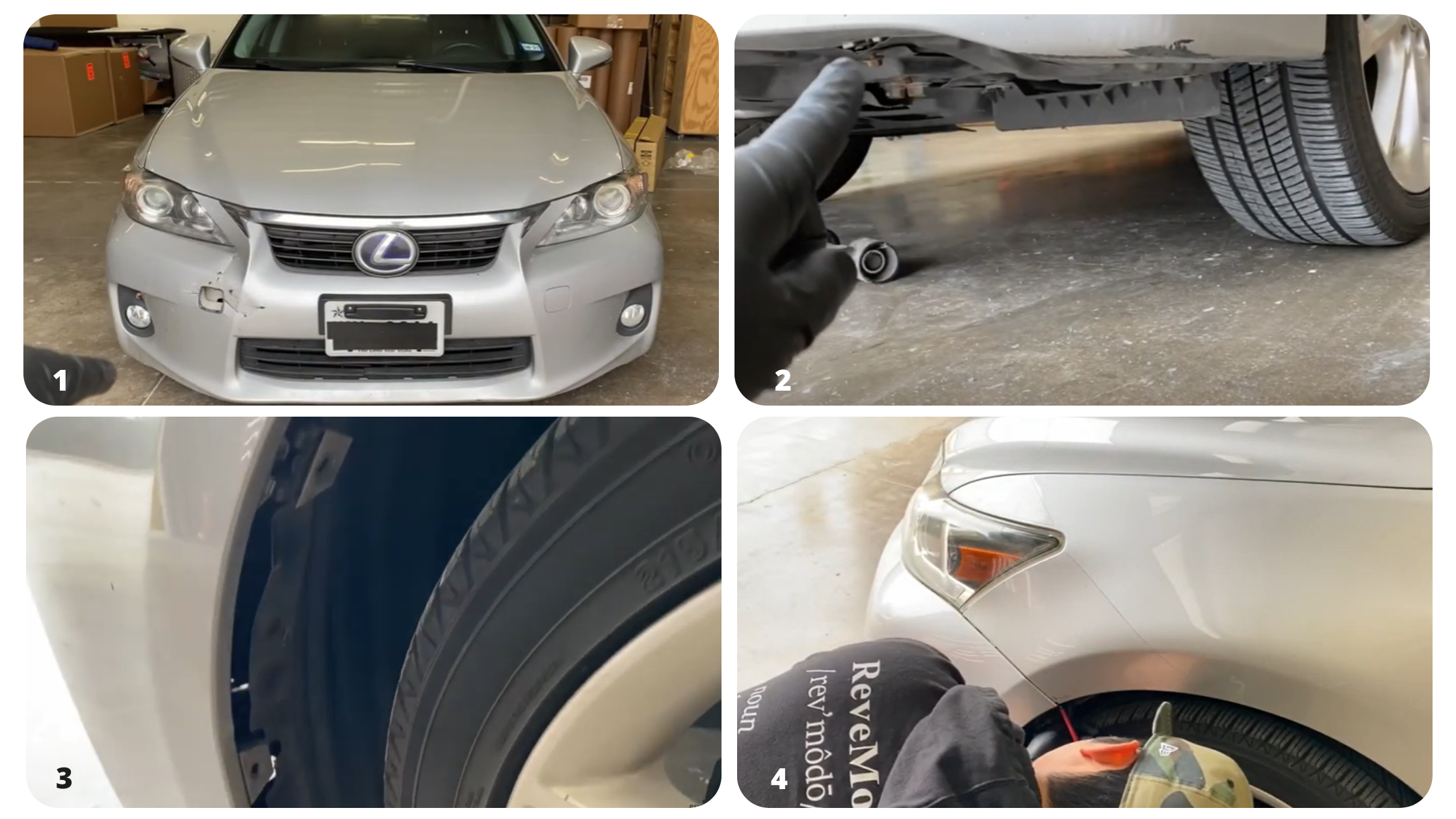 Vehicle conversion of Lexus CT200H Base Model to F-Sport steps 1-4