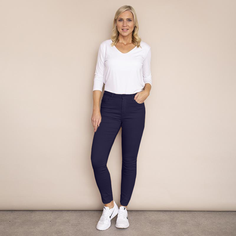 Kylie Cotton Trousers (Navy)