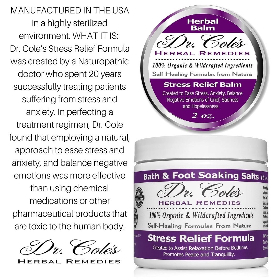 Dr. Cole's Stress Relief Balm and Soaking Salts what it is