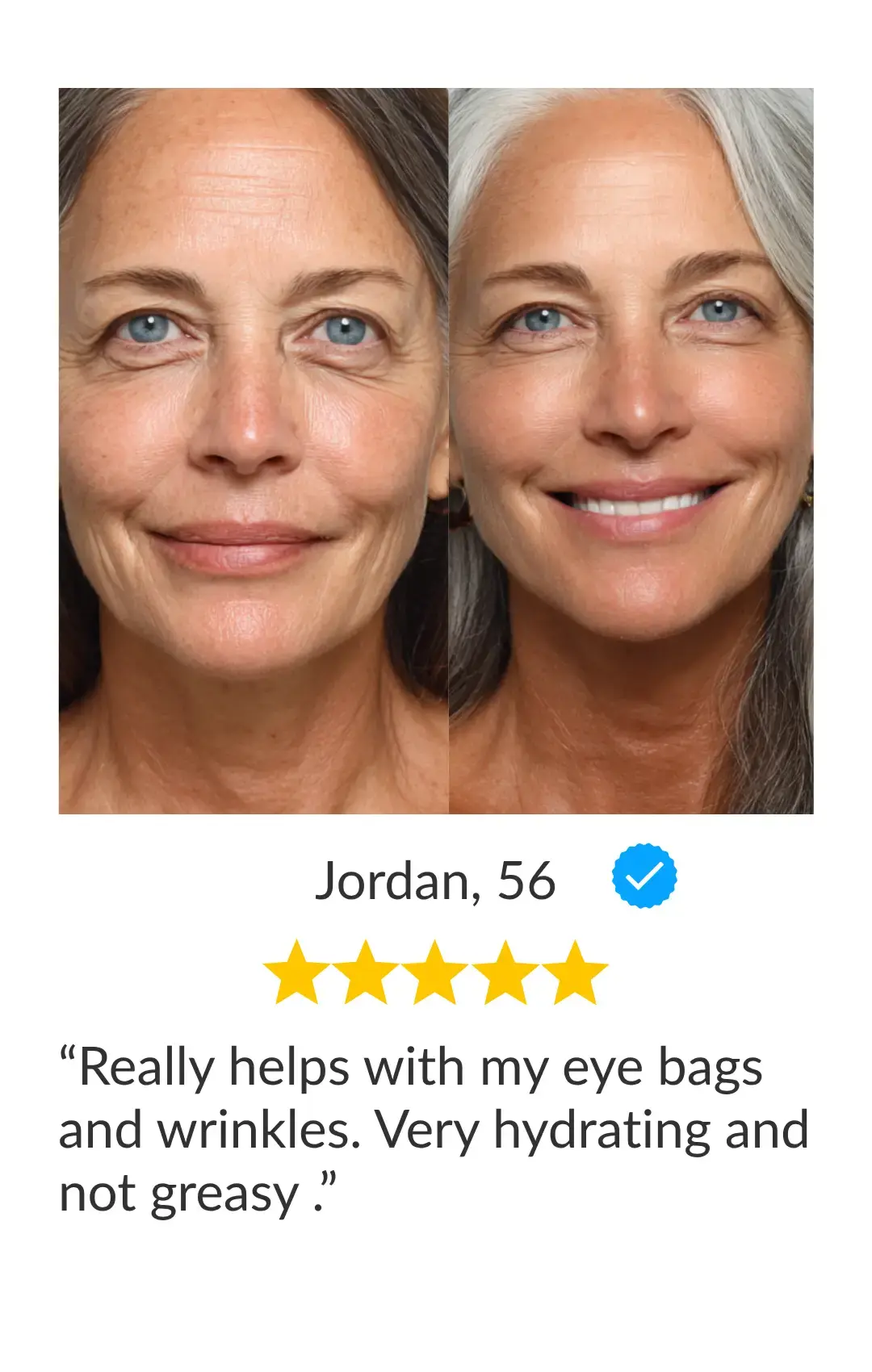 before after image showing long full lashes