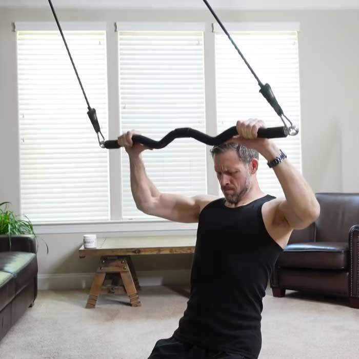 use standard resistance band door anchor for back exercises
