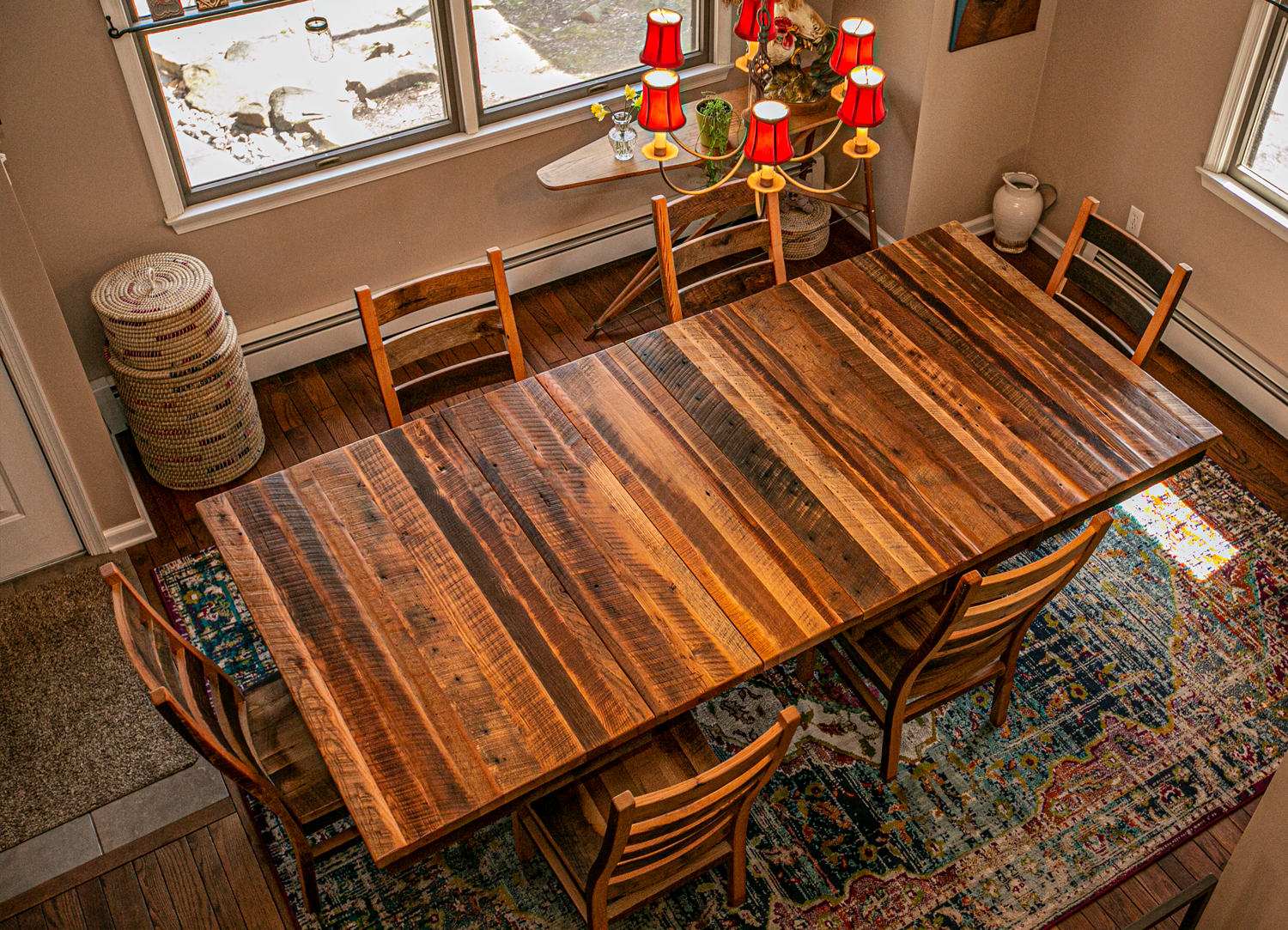 Reclaimed Wood Extendable Dining Table