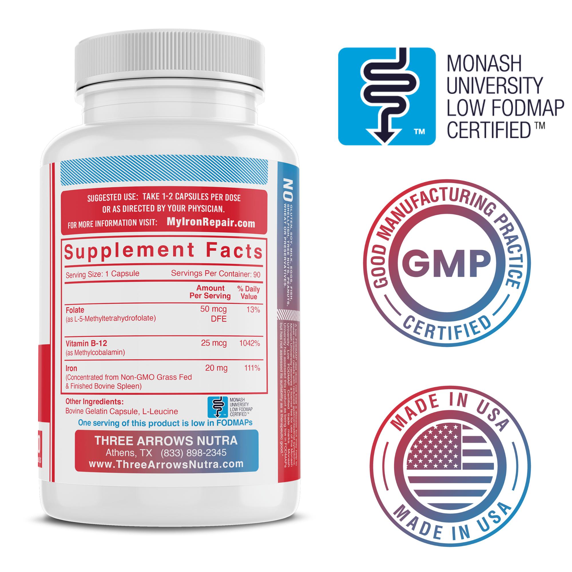 Iron Repair Heme Plus Low FodMap iron supplement