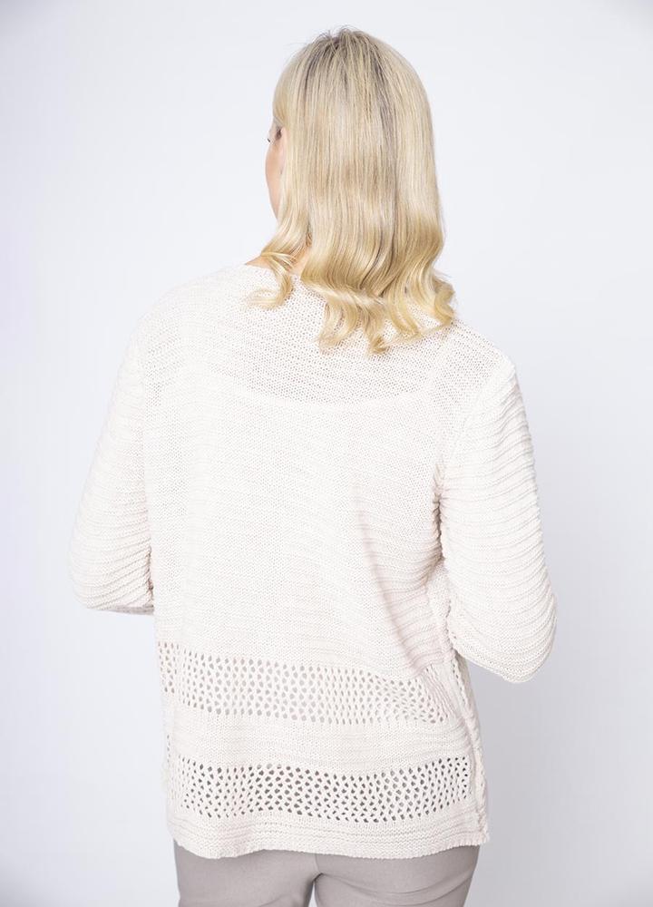Front Open Knit Cardi in Beige