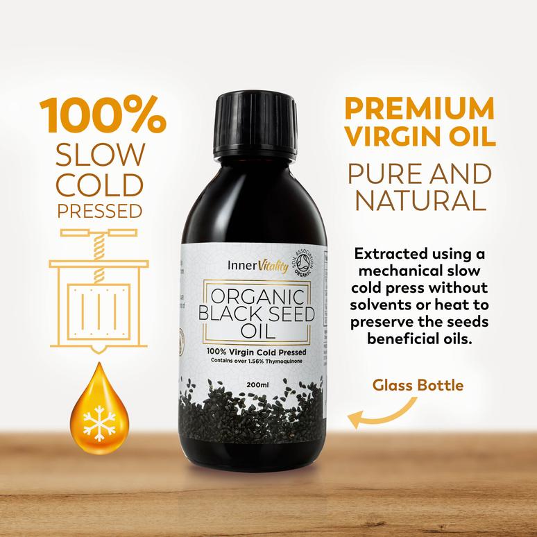 Organic Black Seed Oil High Strength Thymoquinone Cold Pressed