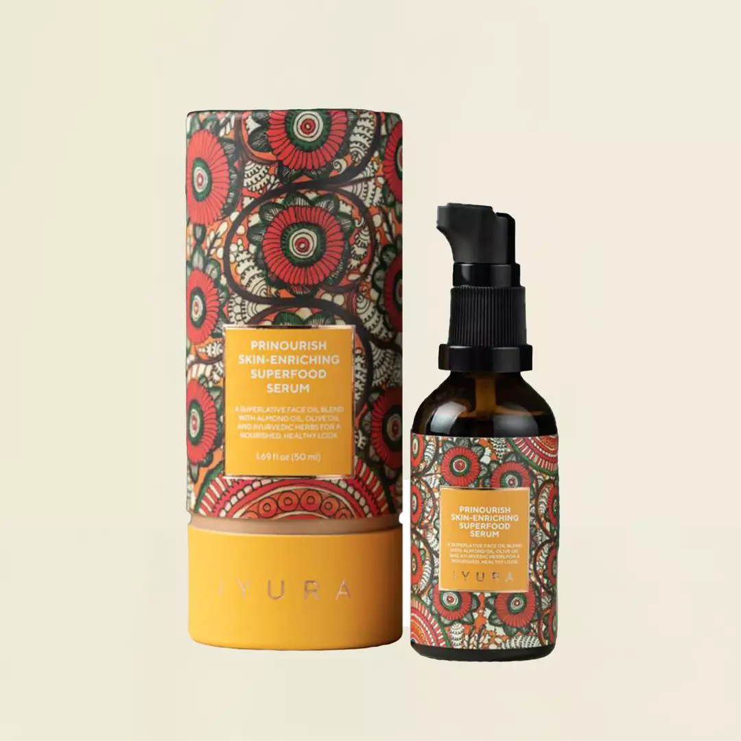 Prinourish Skin-Enriching Superfood Serum - With Almond Oil, Olive Oil, Turmeric, Mango and More Ayurvedic Herbs Face oil iYURA 