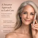 show lash bottle and Before and after image showing longer looking eyelashes. text: Lashes so full, skip mascara