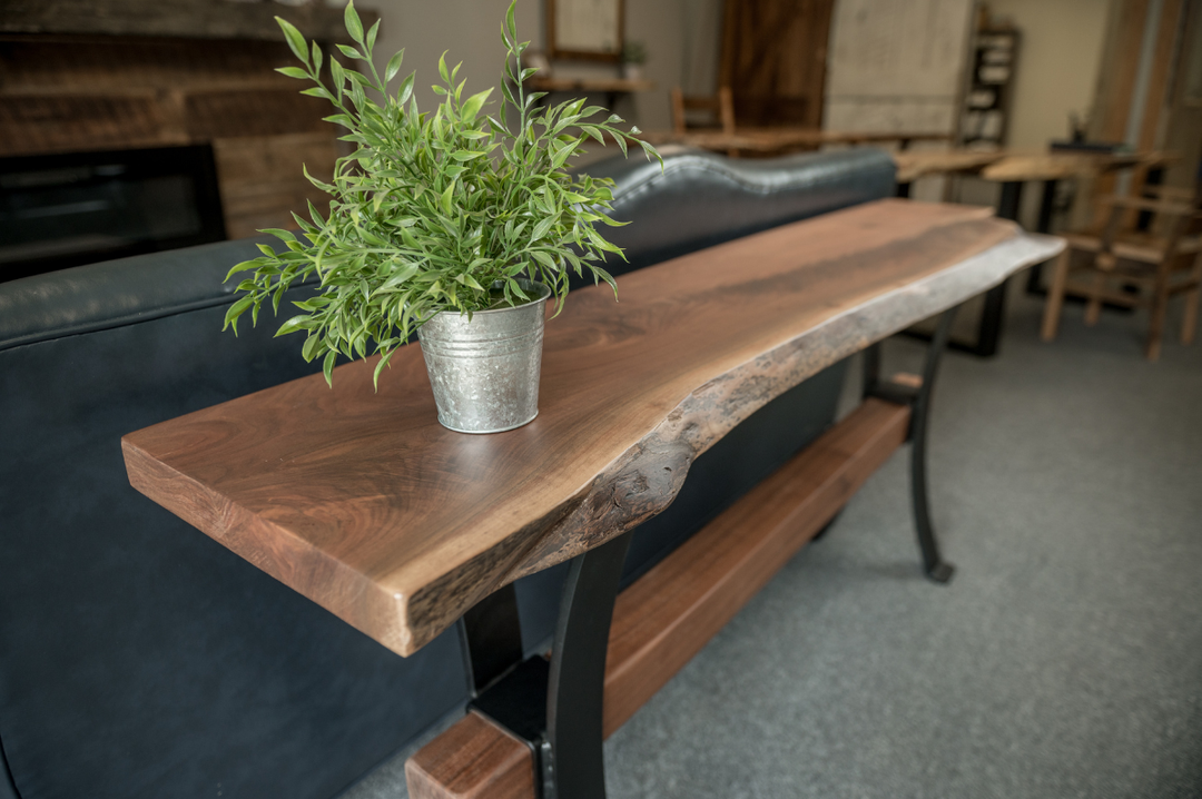 Live Edge Console Table with Beam