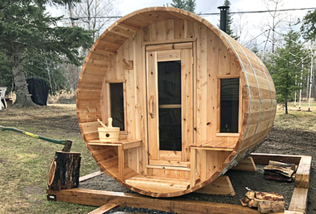 Image of an Outdoor Barrel Sauna