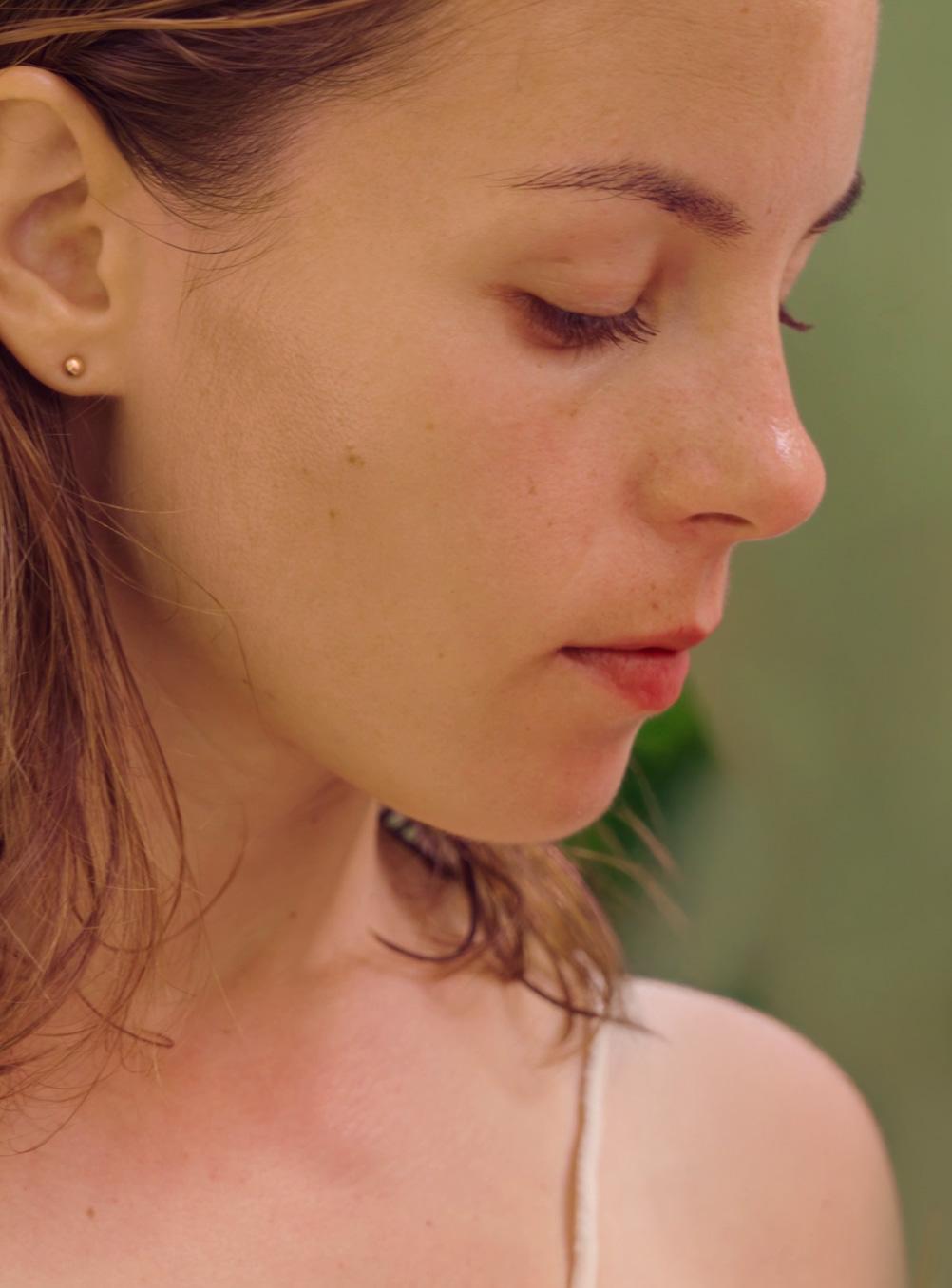 woman face showing brightness