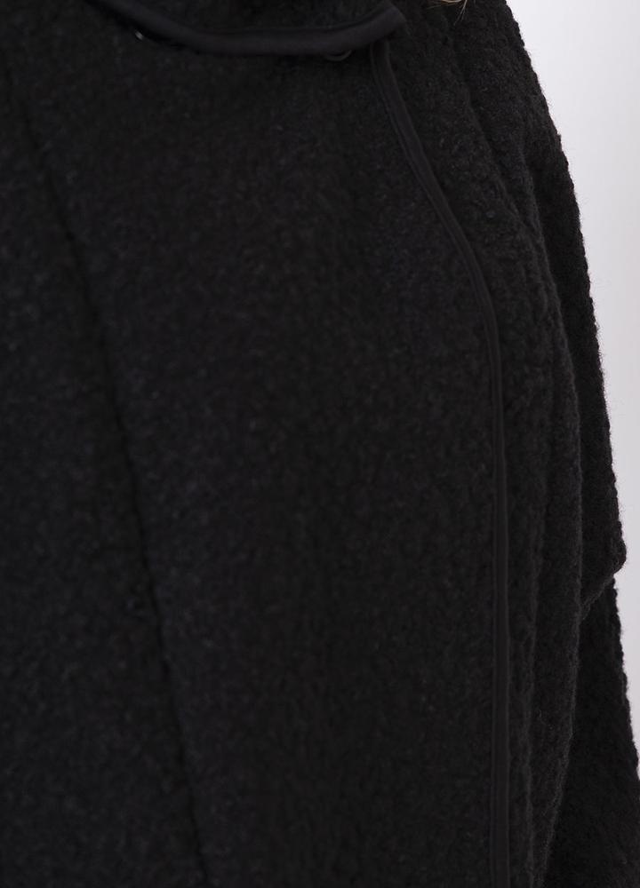 Black Trim Poodle Cardi in Black