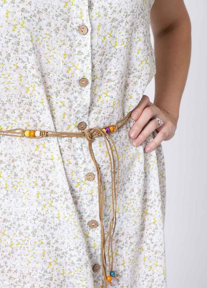 Sleeveless Floral Dress & Belt