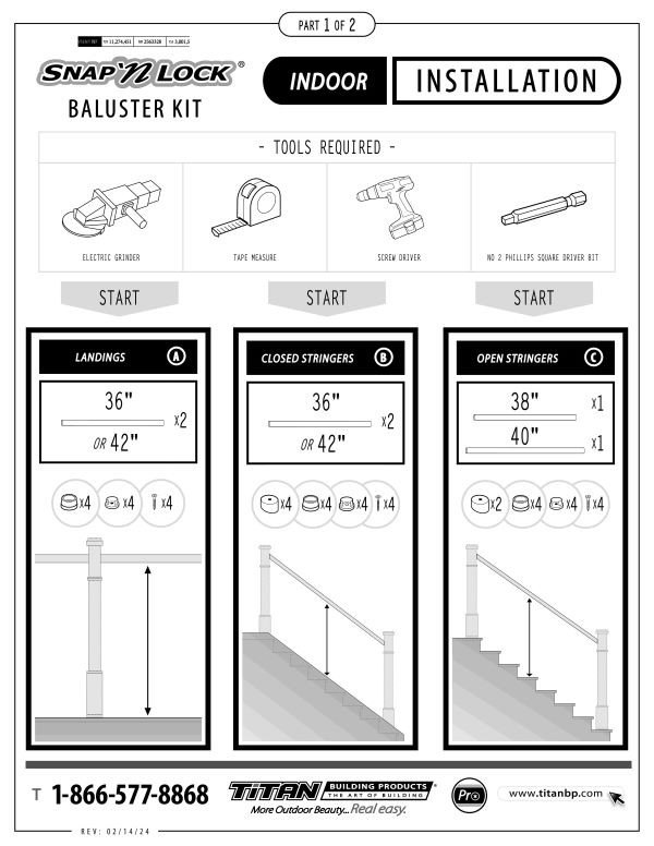 Indoor Snap'n Lock Balusters Installation Guide