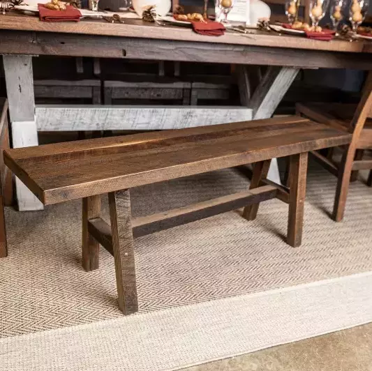 rustic barnwood bench