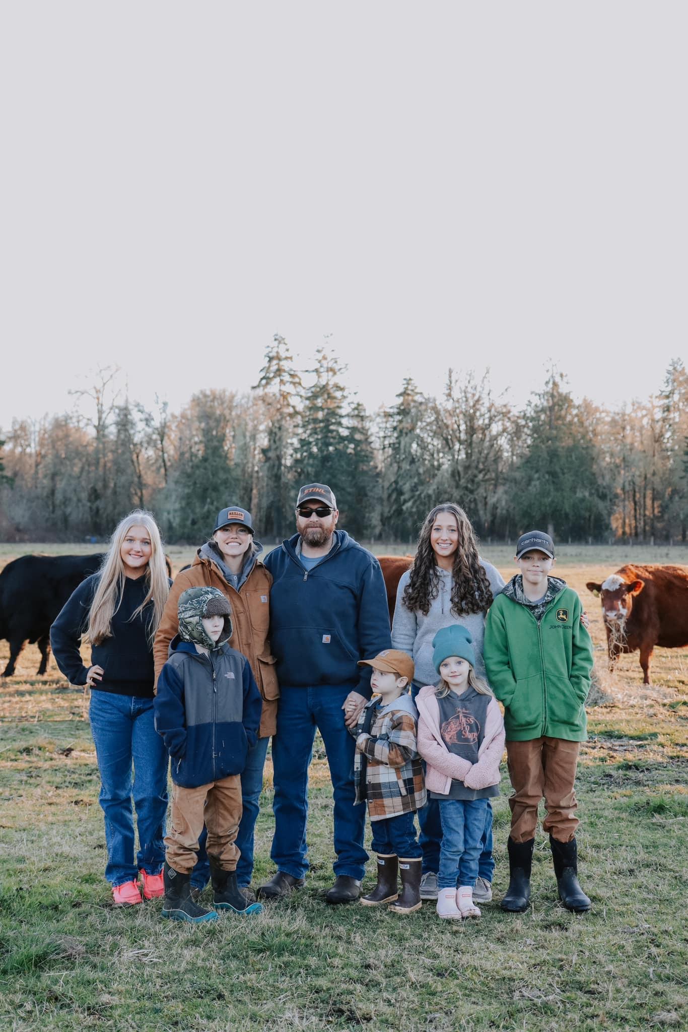 Nestled in the heart of Lewis County, Naillon Farm and Feed stands as a testament to family dedication and hard work. Founded by Preston Naillon, who got his first beef cow at the age of 13, the business has grown significantly since its establishment in 2018. By 2020, Preston had taken the leap to make it a full-time endeavor, and today alongside his wife Rachel, the farm has a couple hundred beef cows, 23 dairy cows, and 4 dairy calves spread across five leased farms and 1,000 acres of hay fields.From April to October, the Naillon family is busy with hay production, growing all their own hay to feed their livestock. This self-sufficiency is just one of the many ways they ensure the highest quality for their animals. The family’s dedication is shown in every aspect of the operation. Logan, 15, and Bailey, 17, and Reagan 19, handle the bottling for the dairy, as well as they manage the stalls and keep them clean. Even the youngest members, Jack, 12, Sawyer, 8, Riley, 6, and Gage, 4, contribute to the daily tasks on the farm and proudly raise market animals in 4-H and FFA. The Naillons sell their beef to local customers through their online website naillonfarmandfeed.com. They also sell lamb, pork, and dairy products, as well as supply hay to numerous clients. Their raw, non-pasteurized dairy products are a staple in 12 stores across Washington state. The family personally handles all deliveries, ensuring the highest quality and customer satisfaction.Despite the unpredictable nature of farming, with weather and other uncontrollable circumstances, the Naillons find joy in seeing their hard work come to fruition. The addition of the dairy farm in December brings even more joy and excitement to their lives, as long ago Rachel’s family owned and ran that same dairy farm.Naillon Farm and Feed is more than just a business; it's a way of life that brings the family together, teaching valuable lessons in responsibility, hard work, and dedication. Rachel said that her favorite part of farm life is, “How you can really see your accomplishments through the things that you do. It’s a lot of fun to see all your hard work come together in the end.” Photo and article credit to the amazing 2024 Miss Lewis County Katelynn Guenther
