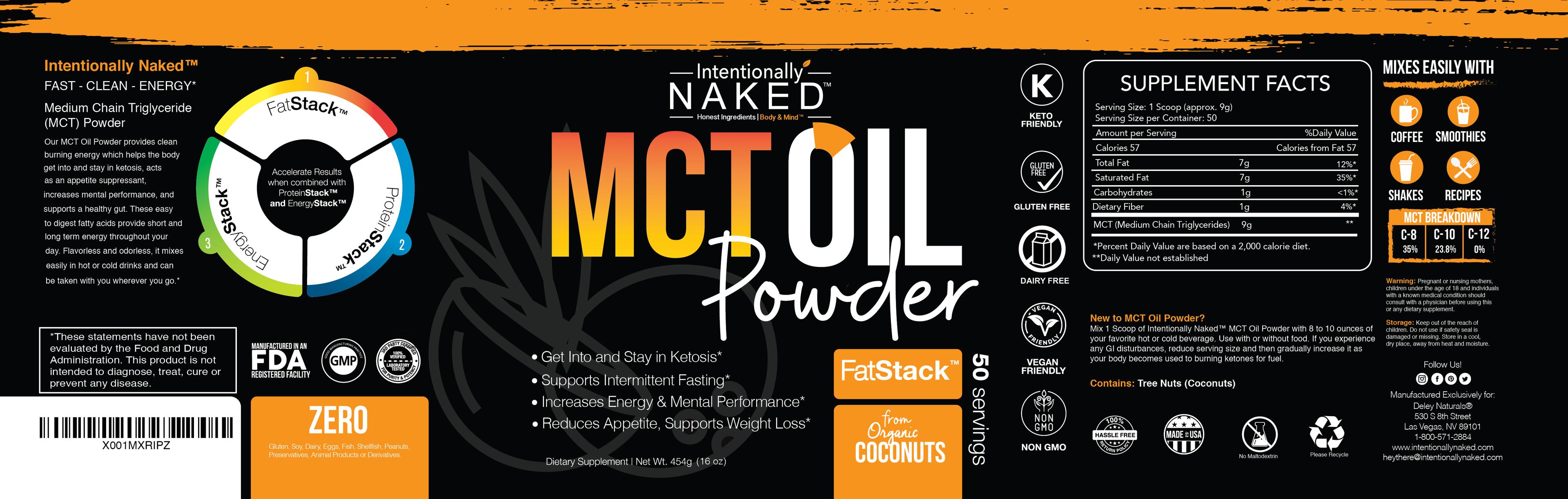 MCT Oil Powder Label
