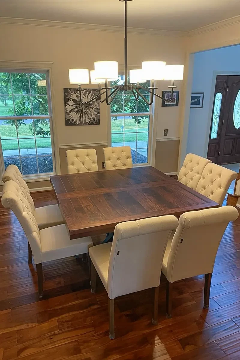 Square Wood Dining Table for 8