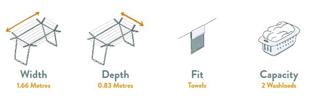 Hills Four Wing Expanding Clothes Airer Specifications