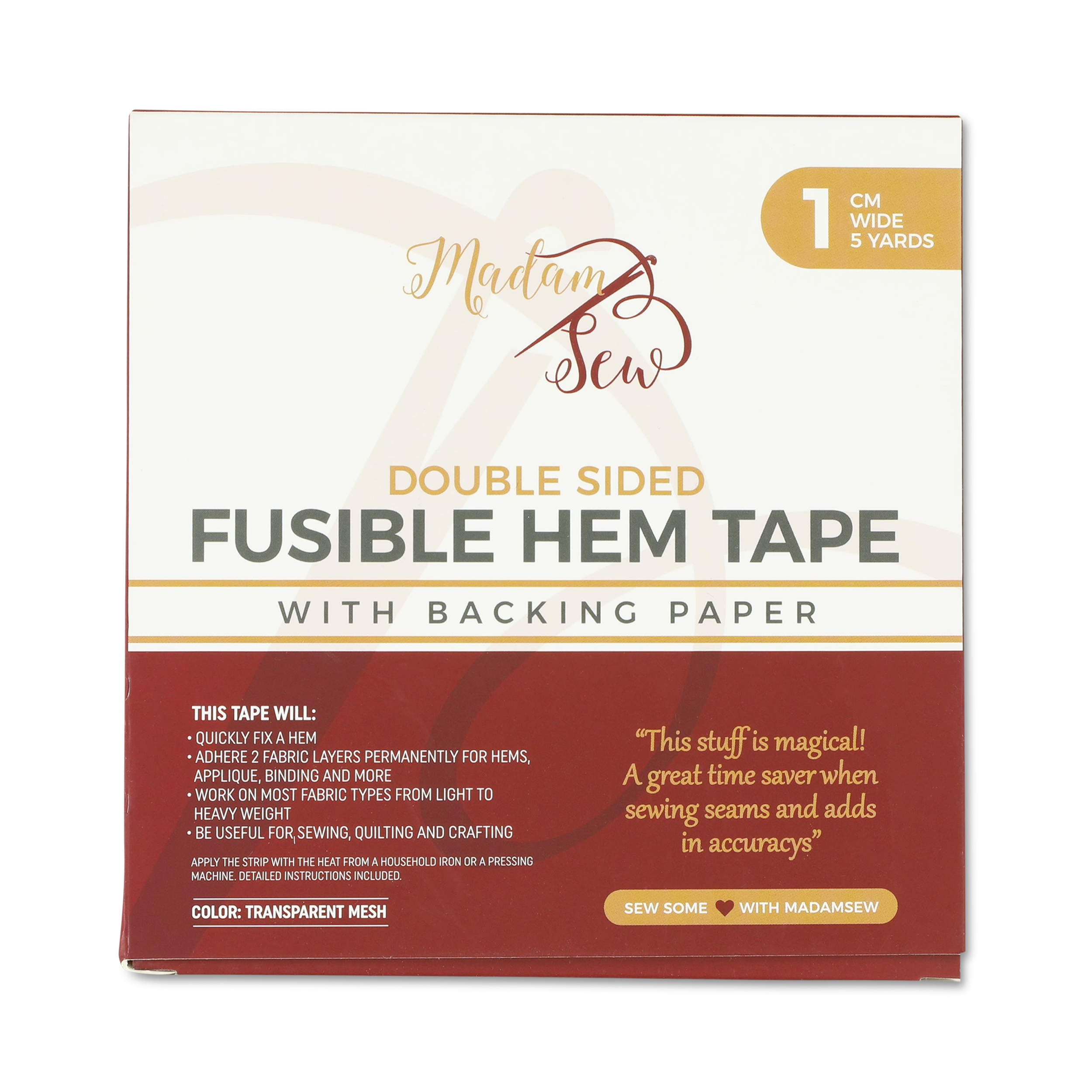 Hem Tape: How To Use, FAQs, And Tips  Sewing machine tension, Tape, Stitch  witchery