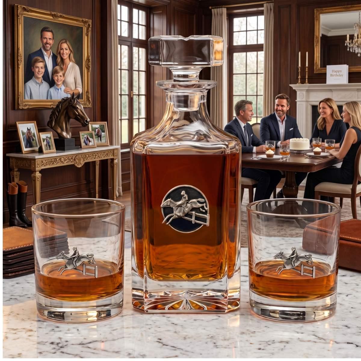 Hunter-Jumper Decanter Set-Gift for Horse Lover