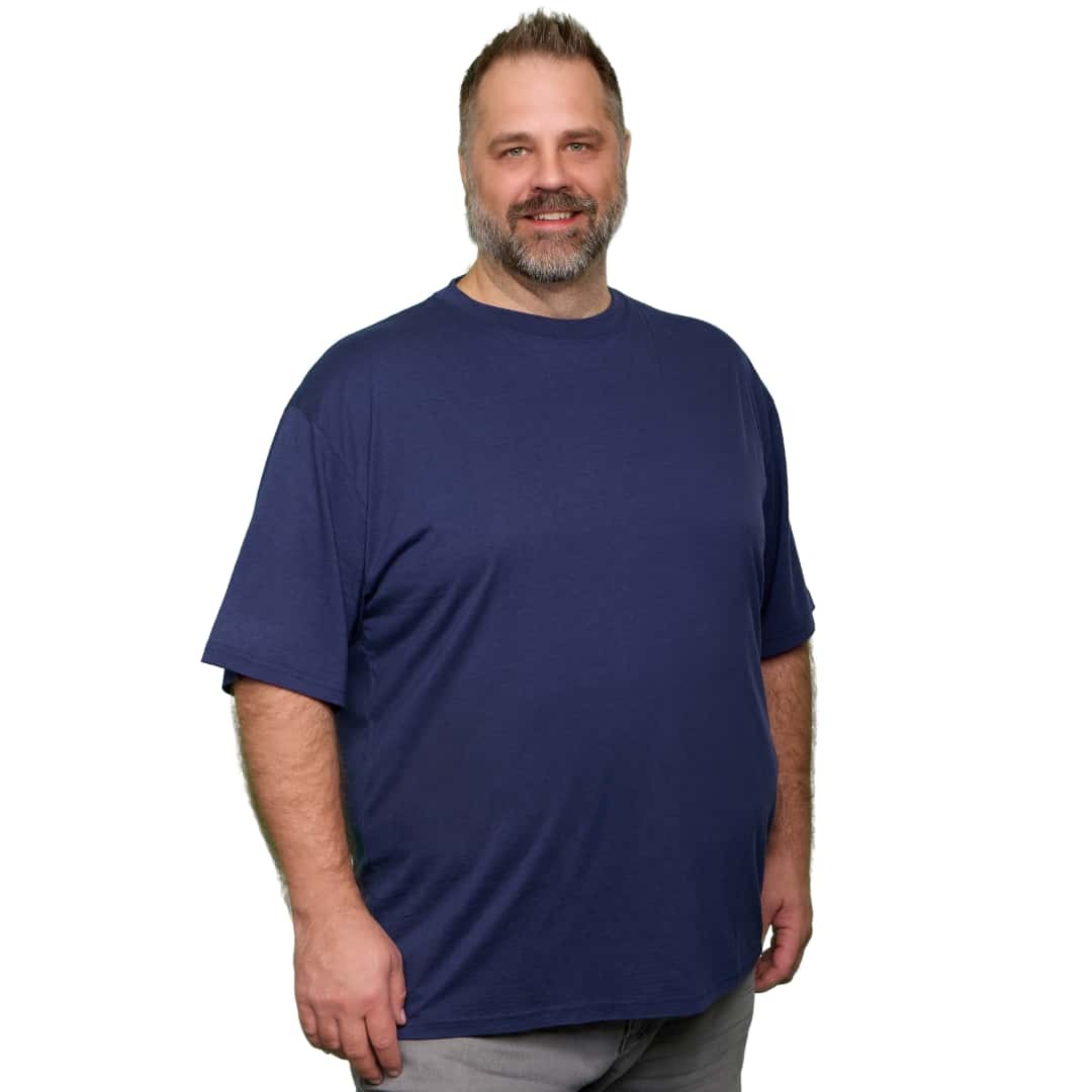 Big Men's Crew Neck Bamboo Viscose T-Shirts 4-Pack Bundles Sizes 3XL-8XL