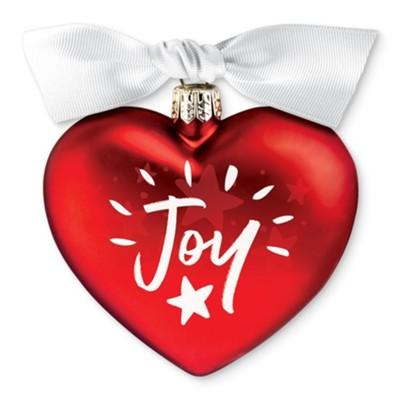 red heart with Joy and white bow