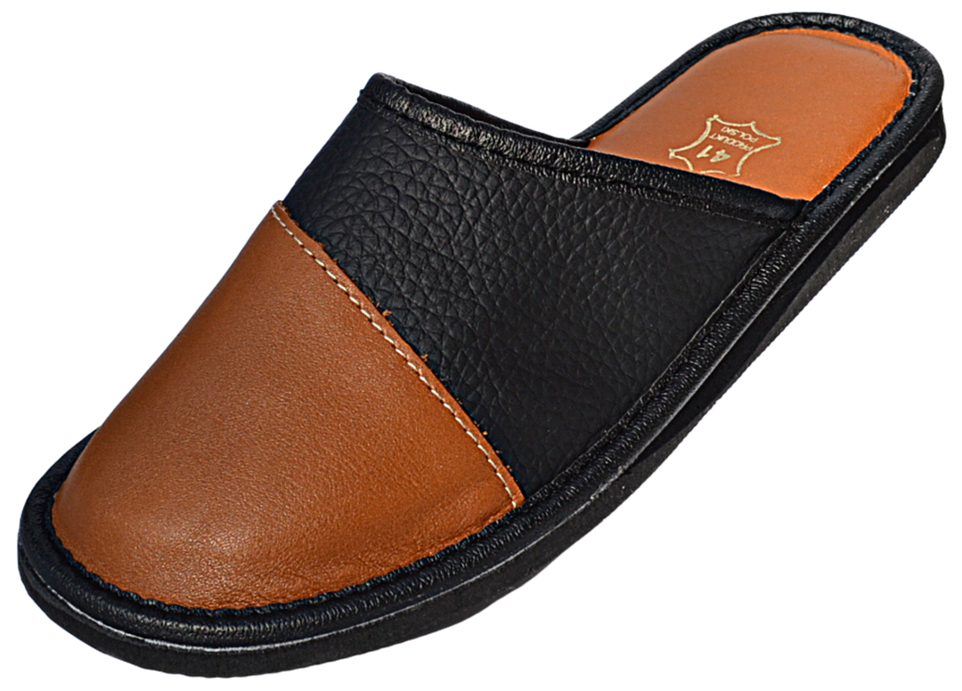 Rick - Closed toe leather slippers for men - Reindeer Leather