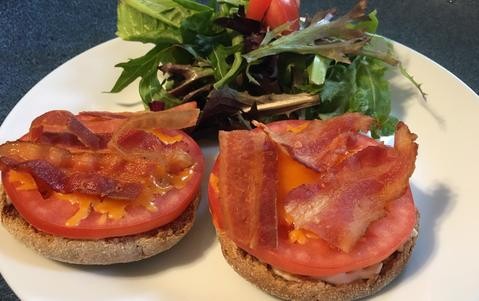 Bacon Cheese Tomato on English Muffin