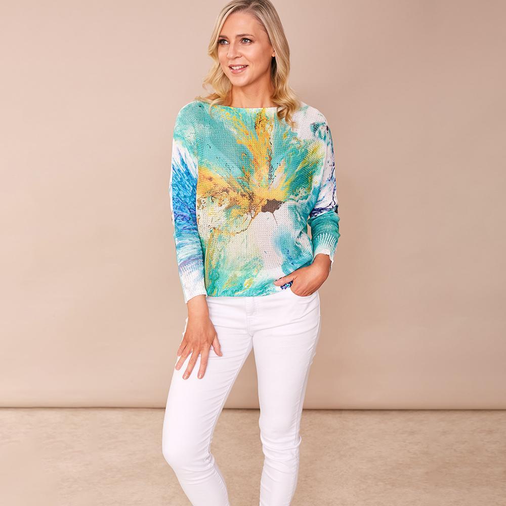 Karina Batwing Jumper (Splash)