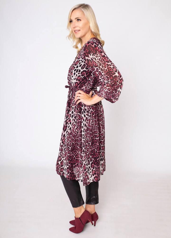 Wrap Midi Leopard Print Dress