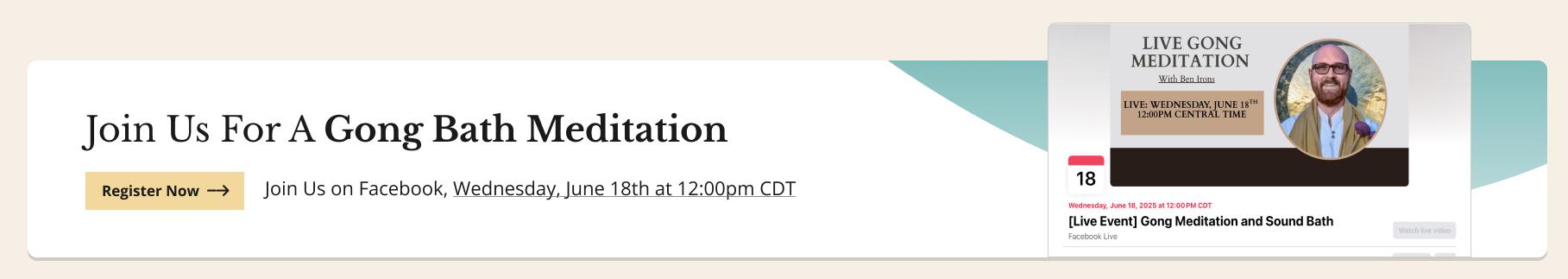 Is Gong School For you? Join Us on Facebook, Friday, June 13th at 11:00am CDT