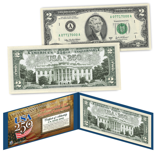 White House Collectible $2 Bill with COA