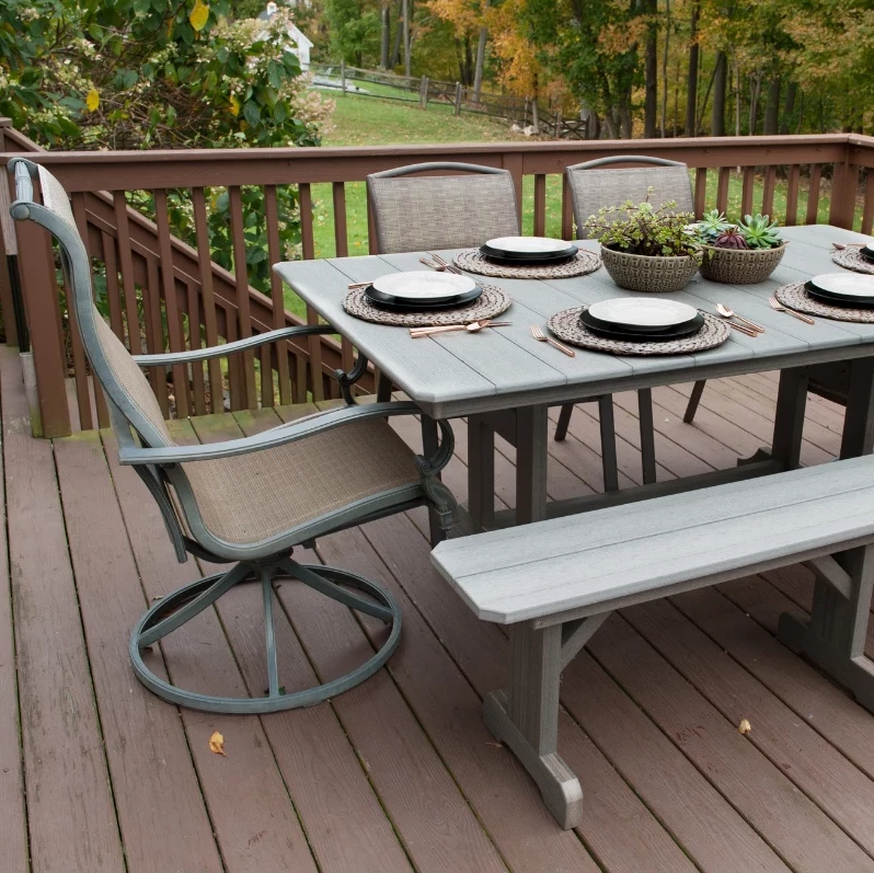 Outdoor dining table set poly lumber