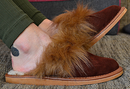 Veronica - Women wool mule slippers - Reindeer Leather