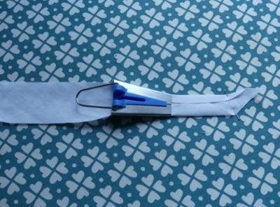 Bias Tape that is started pinned to work surface