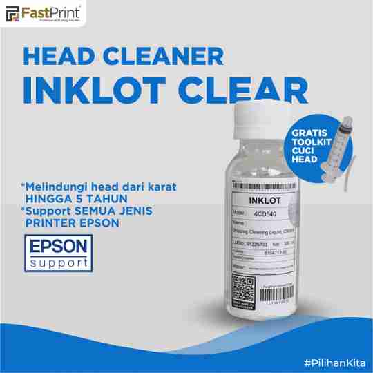 inklot original epson clear, head cleaner epson