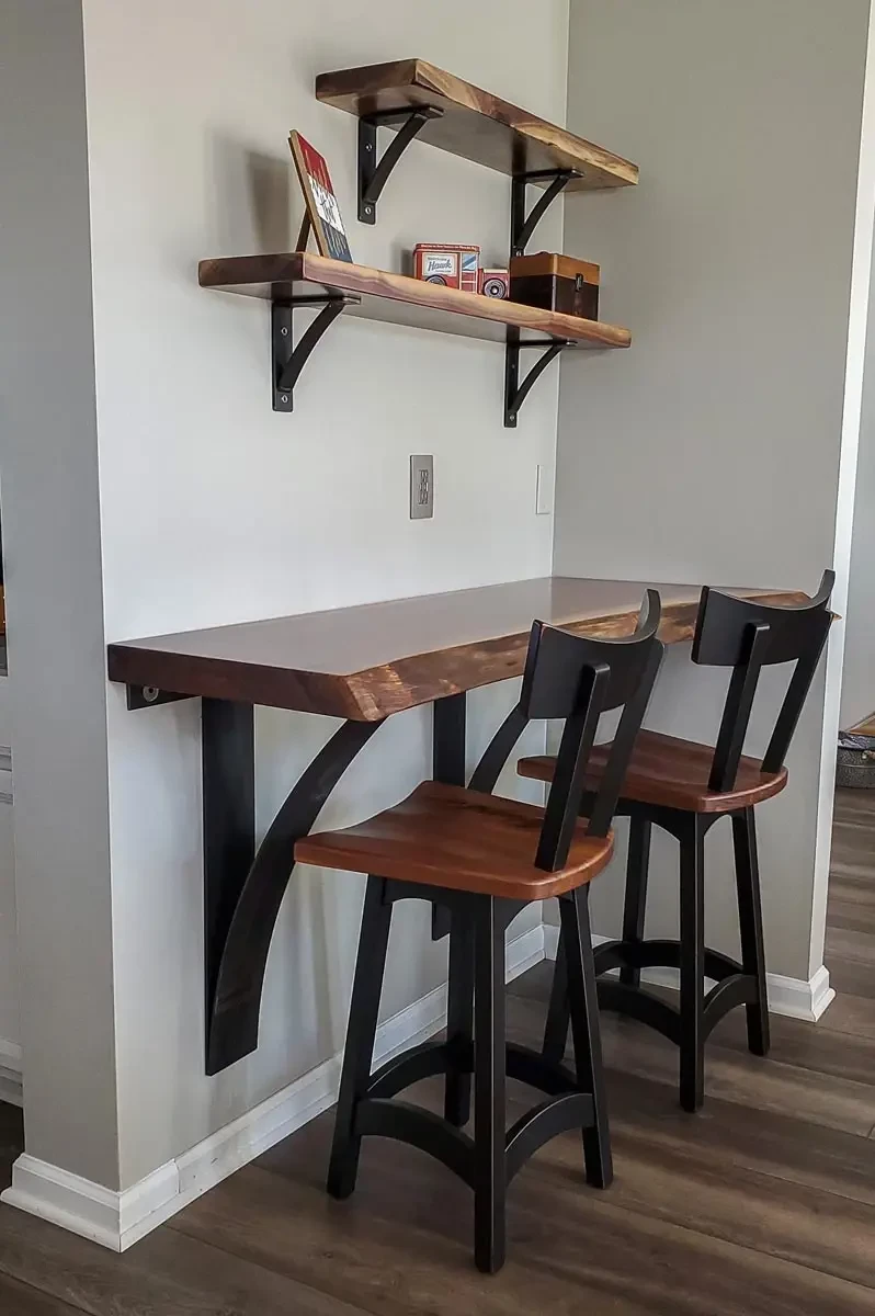Live Edge Bar Top with Stools