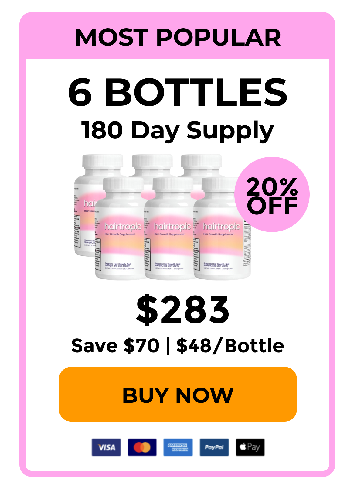 6 Bottles $48/Bottle Buy Now