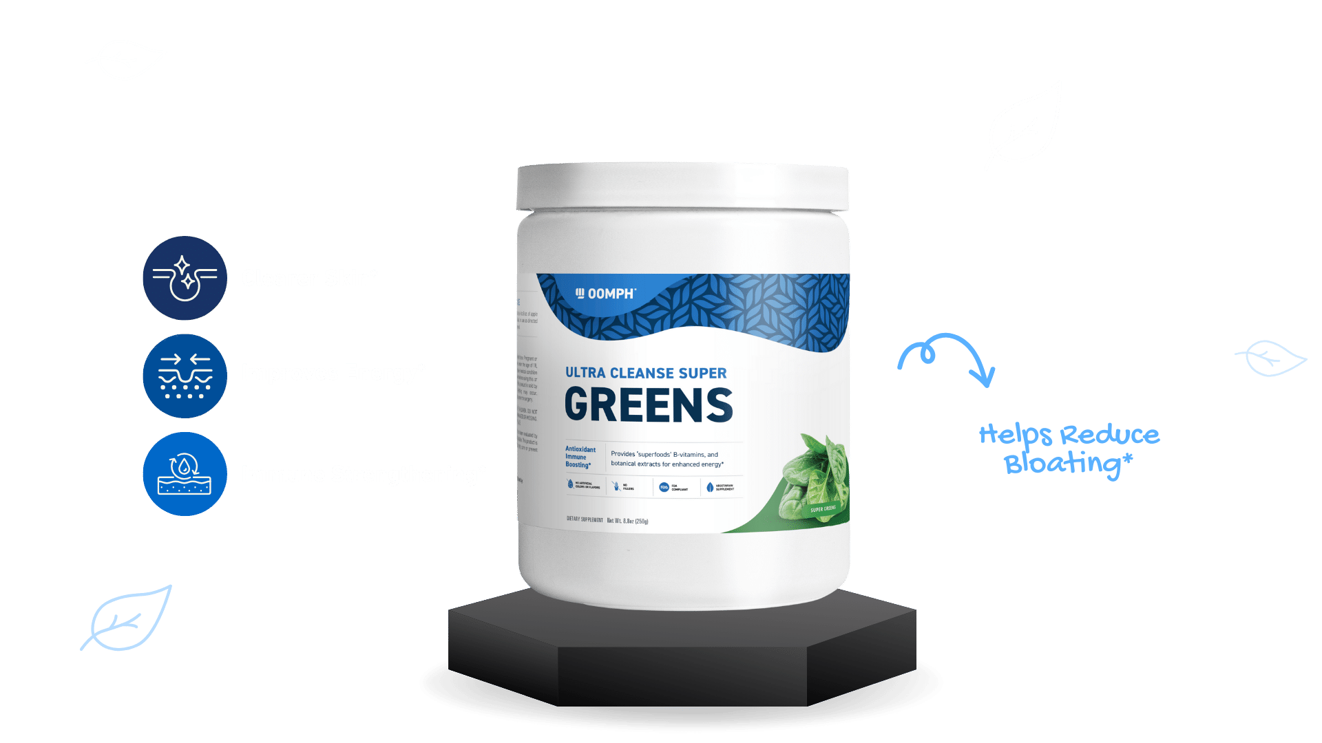 Oomph Fitness Ultra Cleanse Super Greens Powder, The Ultimate Nutrient-Rich Superfood Powder Blend