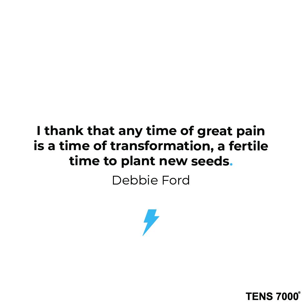 I think that any time of great pain is a time of transformation, a fertile time to plant new seeds. Debbie Ford