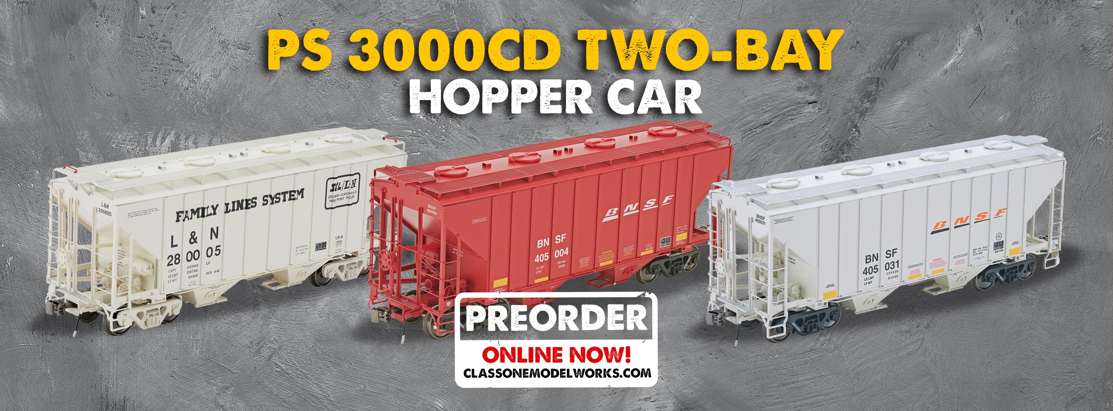 PS 3000CD Two-Bay Hopper Car banner