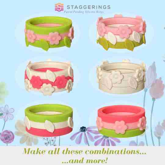 Some of the silicone ring bundle combinations you can make with the signs of spring bundle pack