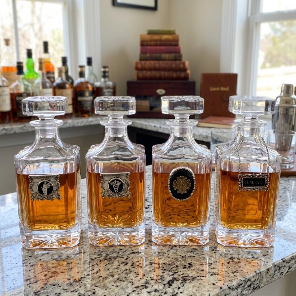 Decanters for professionals including doctors, lawyers, firefighters and anyone who wants to be congratulated