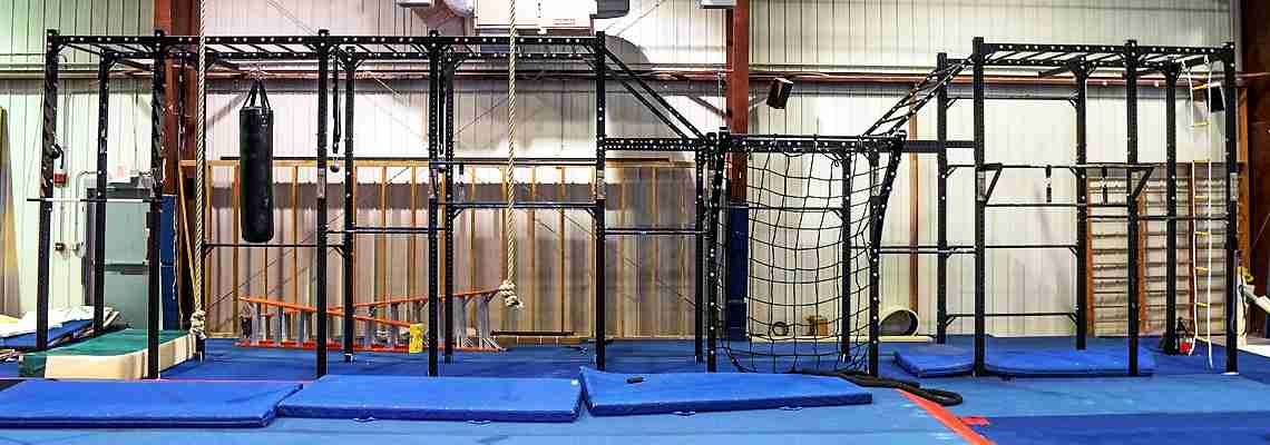 42 foot Assassin Ninja Rig - PRx Performance - Red River Valley Athletics - Gymnastics rig for ninja warrior training and weight lifting