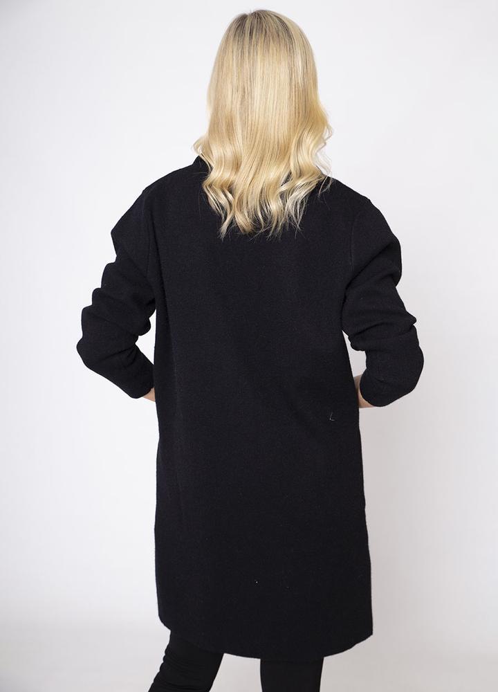 Revere Collar Coatigan in Black