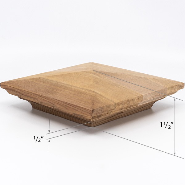 wood post cap dimension